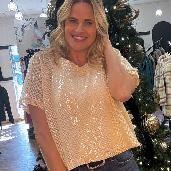 Sequin Knit Tee - Picture 2 of 3